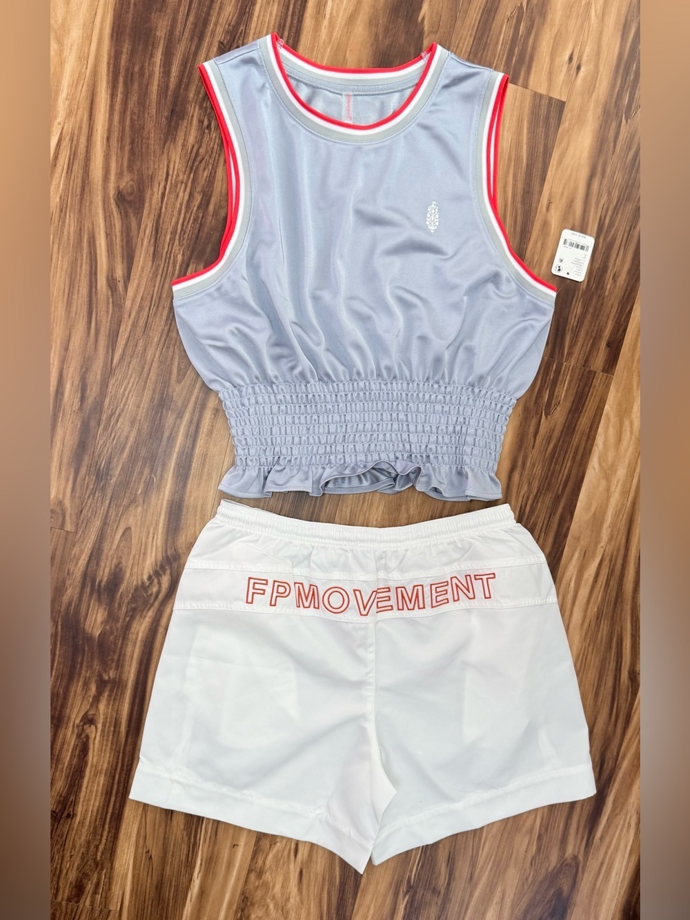 FP Movement Look Back At It White Nylon Athletic Shorts NWOT
